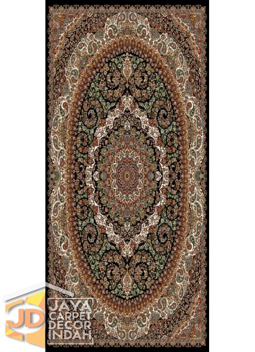 Karpet Permadani Solomon 700 Reeds Shahpasand Black 3628 ukuran 100x150, 150x225, 200x300, 250x350, 300x400